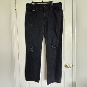 Men's Levi's Strauss & Co black ripped jeans size 38X32